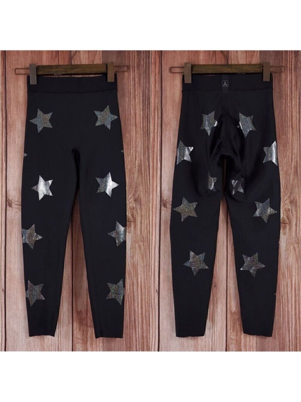 Ultracor Womens XS Black Lux Knockout Silver Diamond Dust Nebula Stars Leggings
